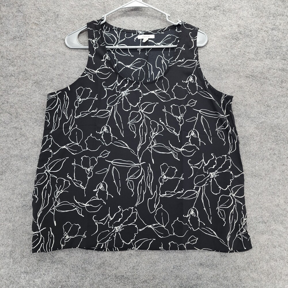 Maurices Shirt Womens Large Black Floral Sleeveless